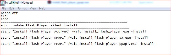 Silent Install Flash Player