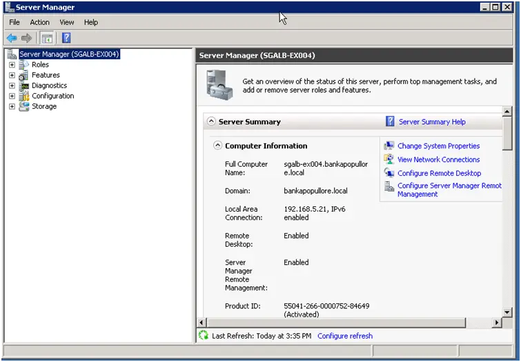 Install windows server backup features
