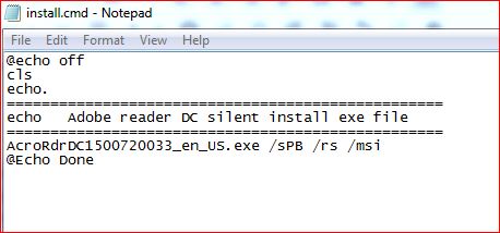 Adobe Reader DC exe Silent Install