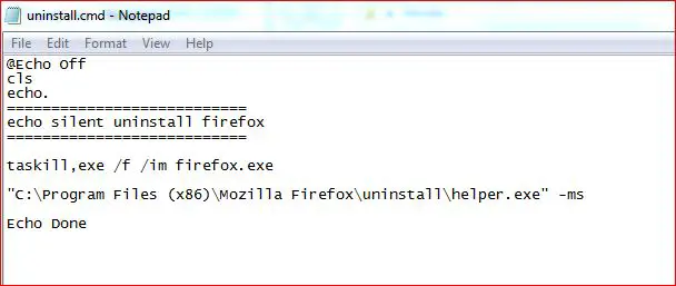 Silent Uninstall Mozilla firefox