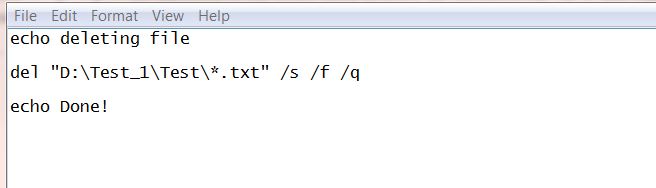 Batch to delete file Batch to delete file