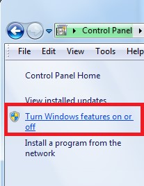 Turn Windows features on or off