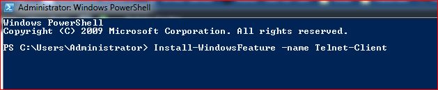 Powershell to Enable Telnet Client