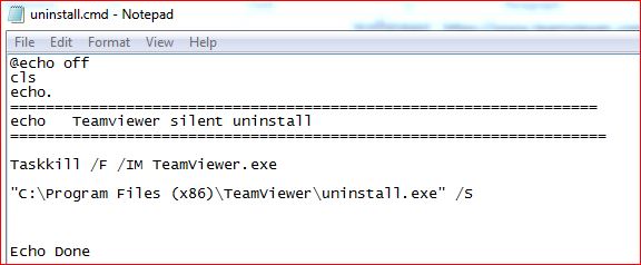 TeamViewer silent uninstall