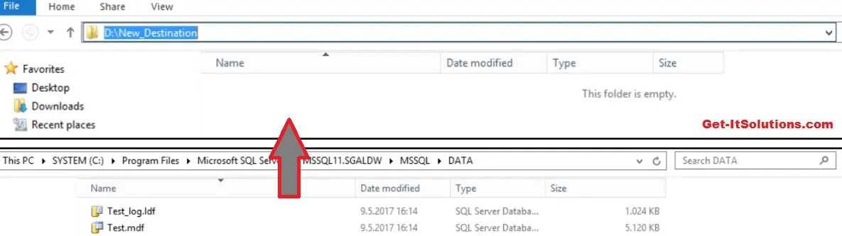 Move sql database files to another drive