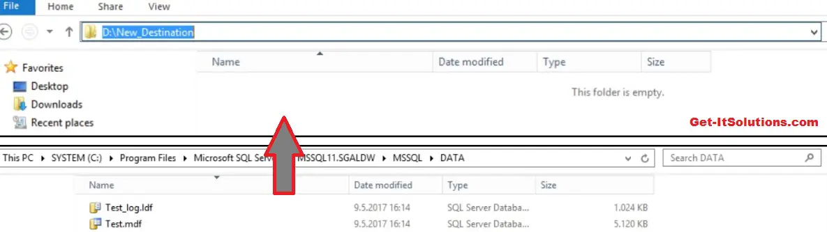 sql server move database files