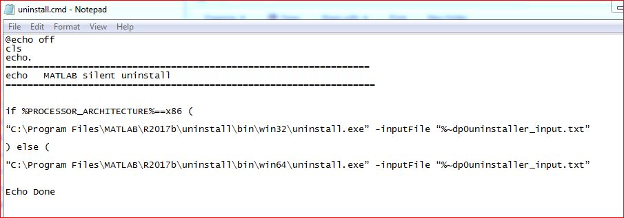 Matlab Silent Uninstall