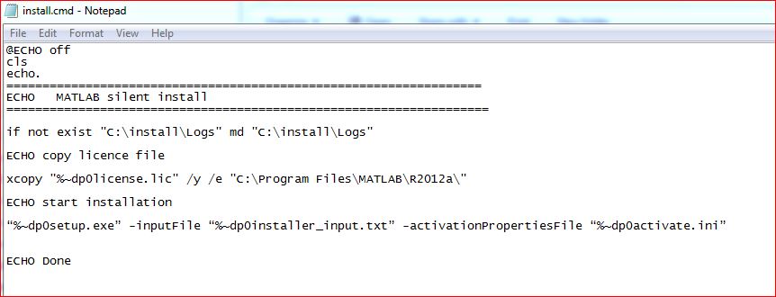 matlab silent install