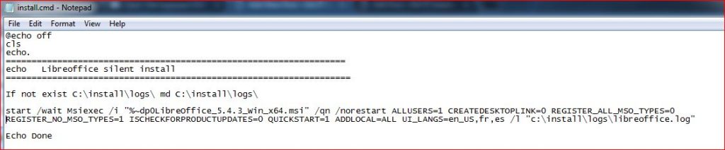 LibreOffice Silent Install