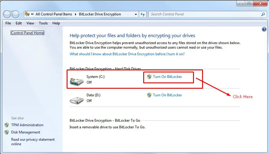 How to encrypt windows 7 and window 10