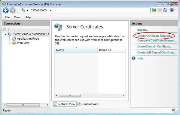 Create SSL Certificate Request for Microsoft IIS