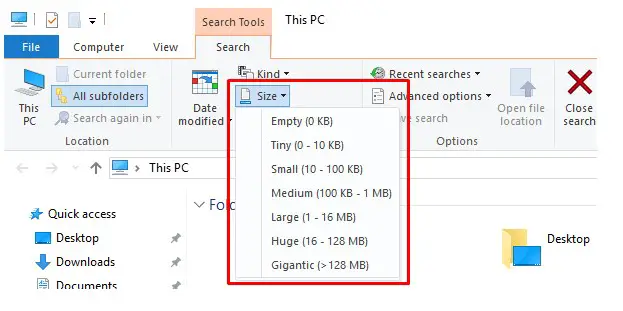 Find Big Files Windows