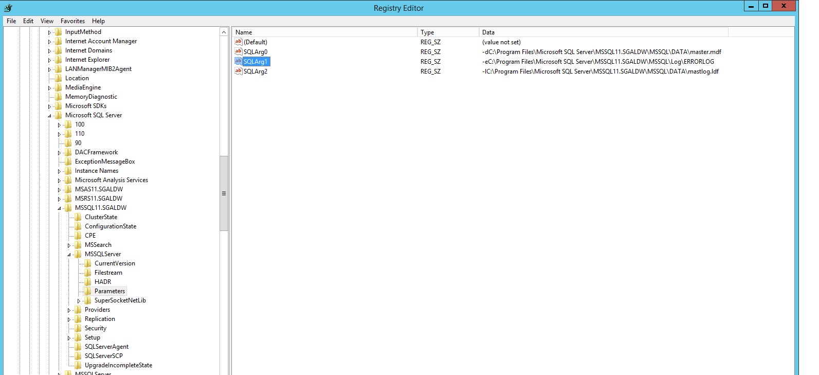 Find location of SQL Server Error Log File Searching on registry key