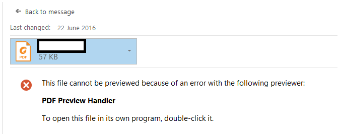 pdf preview handler outlook 2010