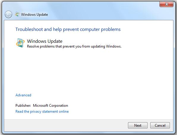 windows update troubleshooter