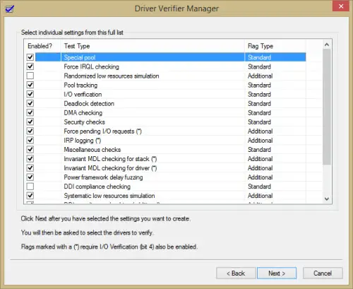 Run driver verifier