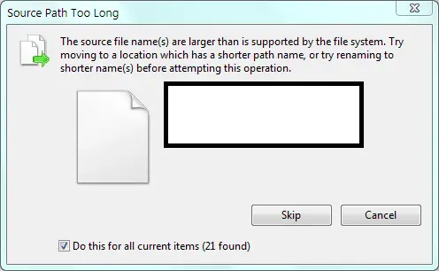 source path too long