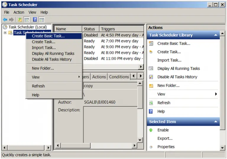 Create Windows Task Scheduler and schedule to run bat file