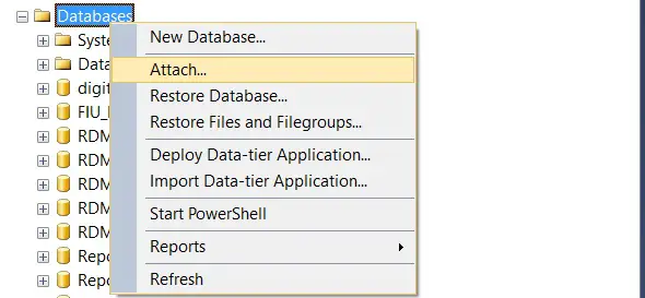 Sql Server Attach Database