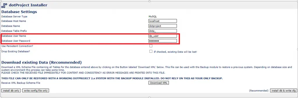 DotProject installation and configuration with XAMPP