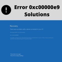Error 0xc00000e9 Solutions