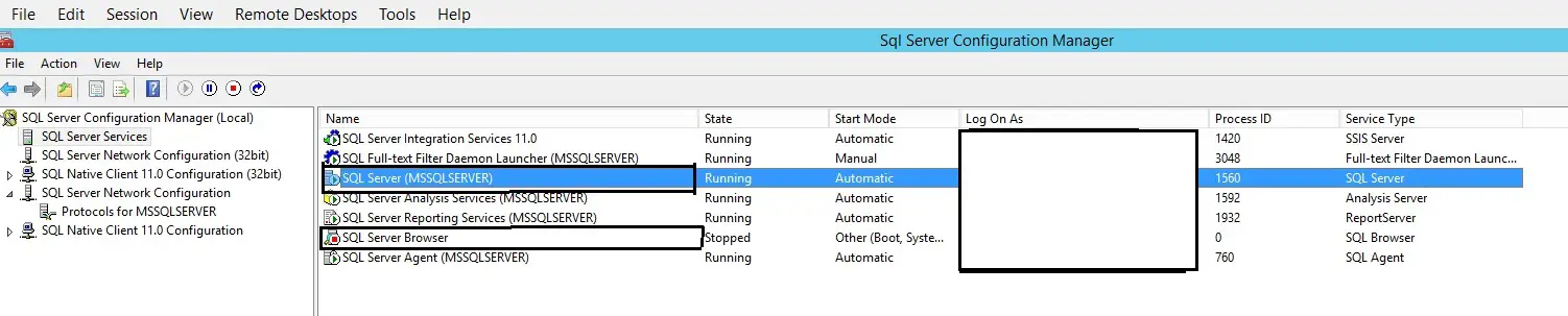 Check if SQL Server Service