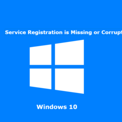 Service Registration is missing or Corrupt