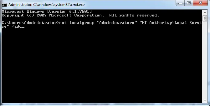 Adding Administrator Group To Your Local Service