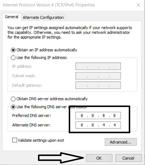 Configure Google DNS