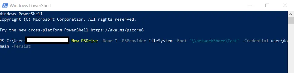 map network drive powershell