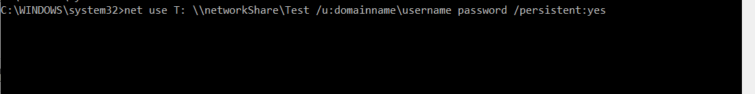 net use persistent
