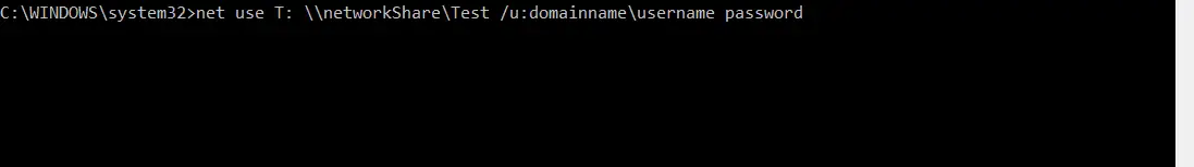 net use - username password
