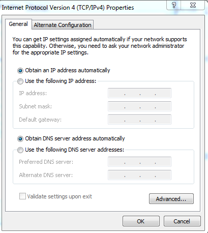 Change adapter settings