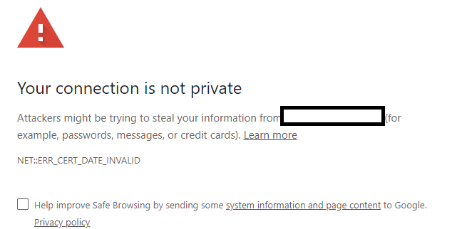 Err_Cert_Date_Invalid Error On Google Chrome