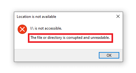 Fix: The File Or Directory Is Corrupted And Unreadable