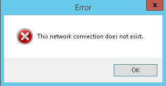This network connection does not exist