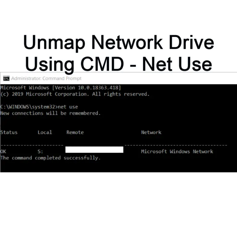 unmap network drive windows 10 command line