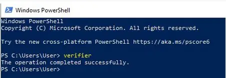PowerShell Verifier Command - A device attached to the system is not functioning error