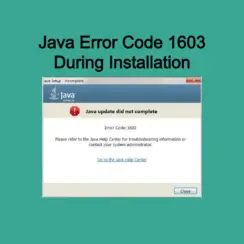 Java Error Code 1603 During Installation