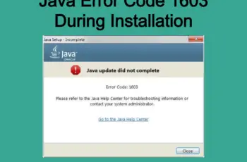 Java Error Code 1603 During Installation