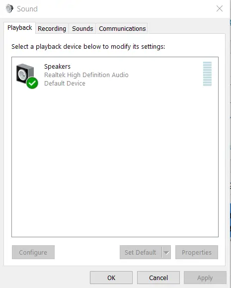 Speaker Default Device