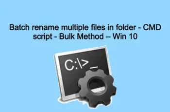 Batch rename multiple files in folder