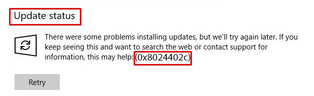 Windows Update Error Code 0x8024402c