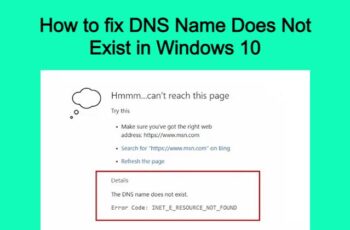 How to fix DNS Name Does Not Exist in Windows 10