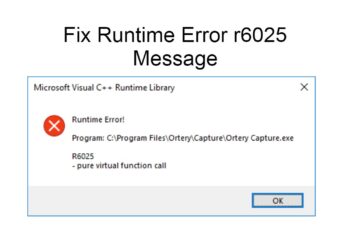 Fix Runtime Error r6025 Message
