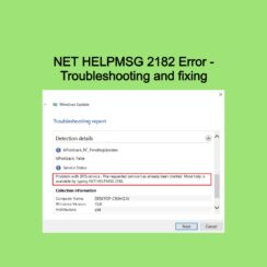 NET HELPMSG 2182 Error - Troubleshooting and fixing