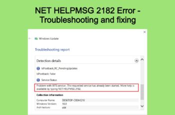 NET HELPMSG 2182 Error - Troubleshooting and fixing