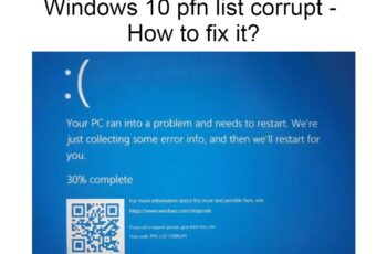 Windows 10 pfn list corrupt