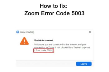 Zoom Error Code 5003