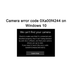 Camera error code 0Xa00f4244